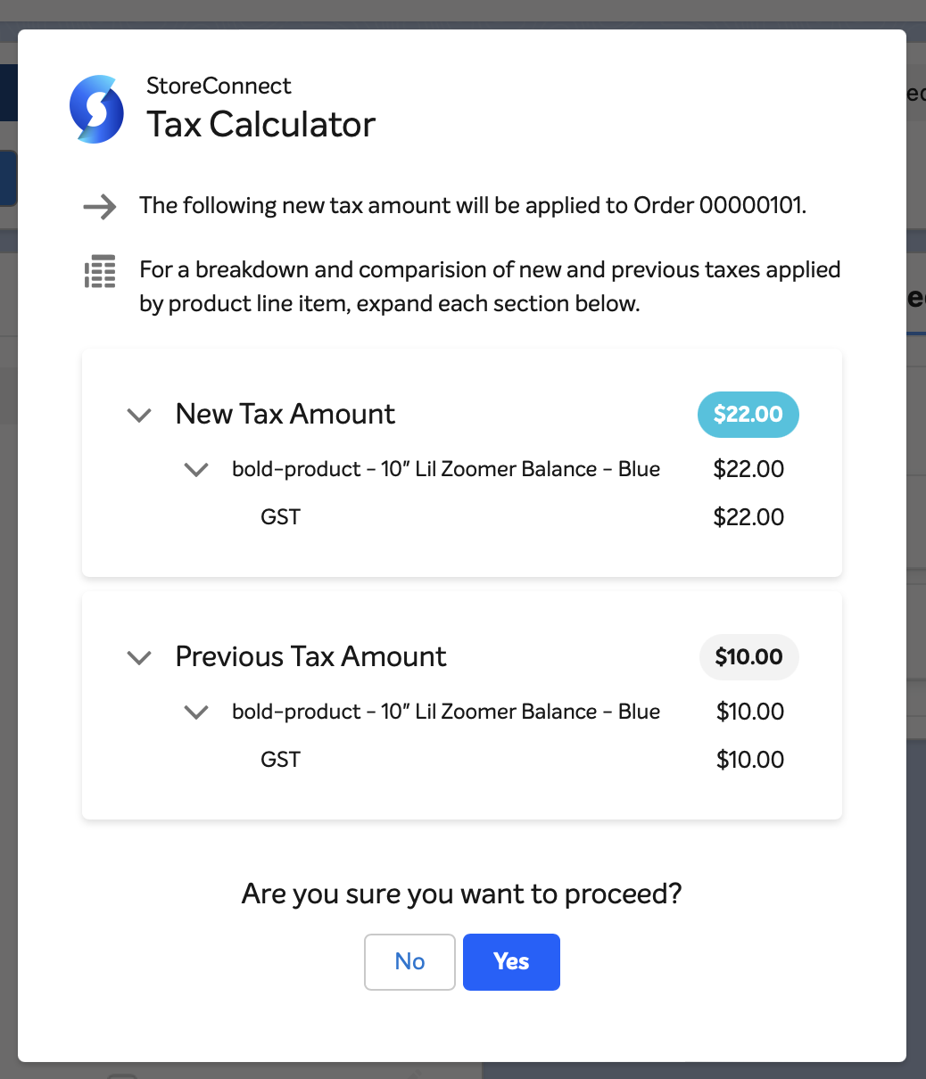The Tax Calculator window showing both New and Previous taxes