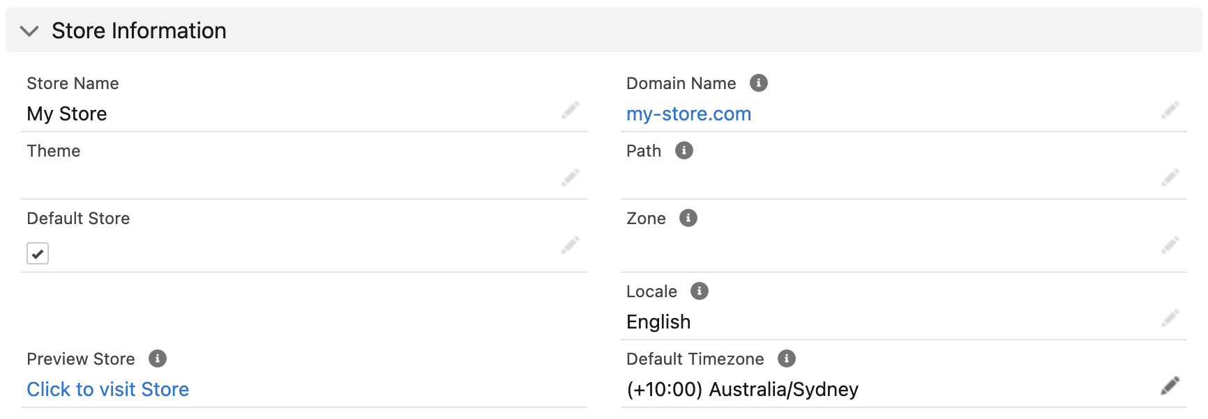 Add domain to store record