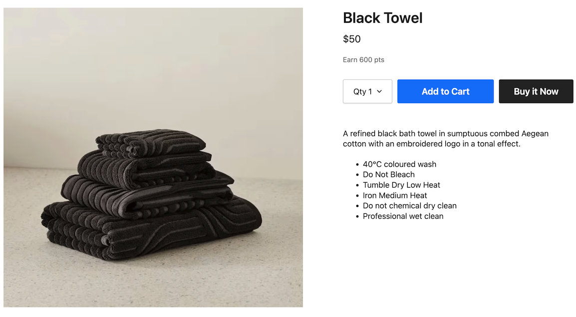 Black Towel Points