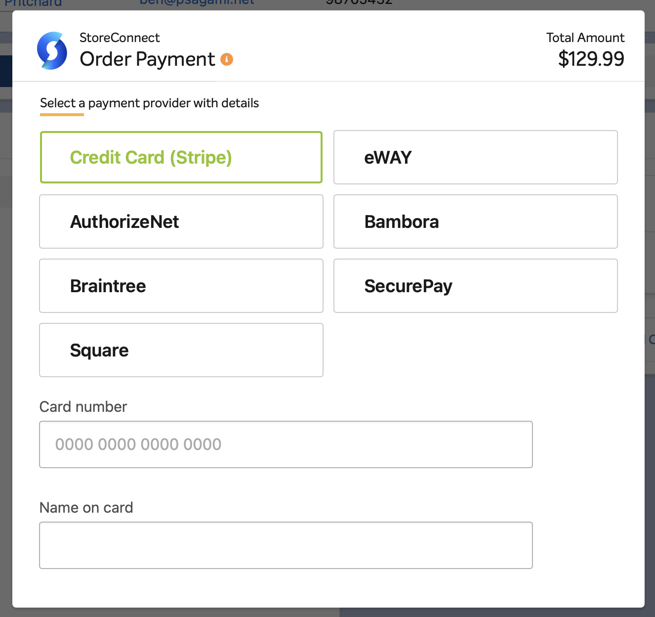 A list of multiple payment providers