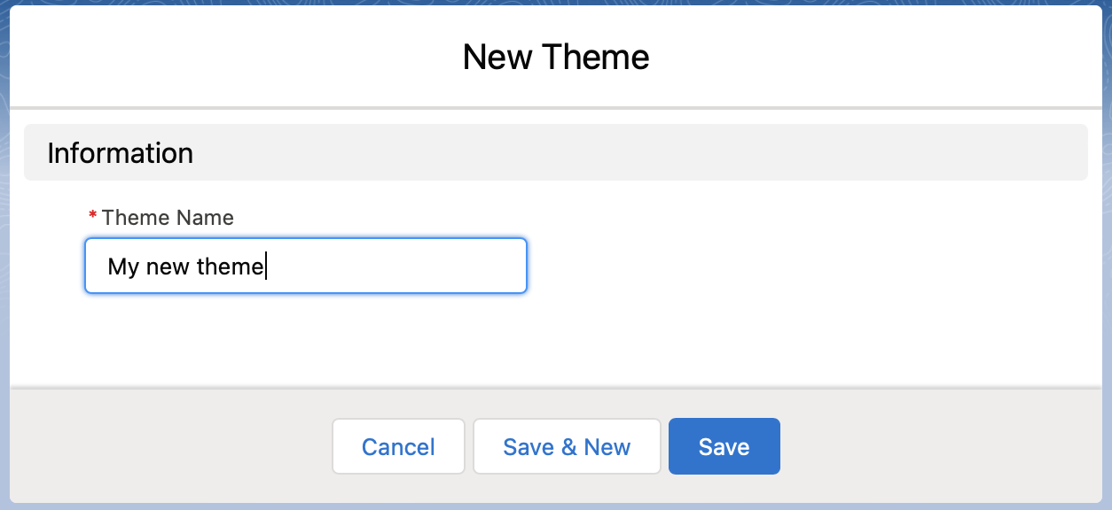 Create a new Theme