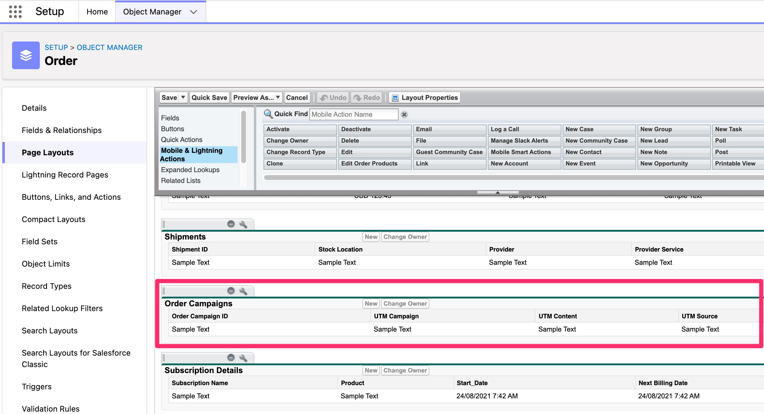 UTM Change Page Layout